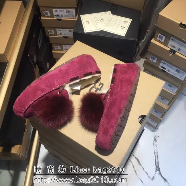 UGG 9015毛球球系列 A級豬巴革 豆豆鞋 QZS2375